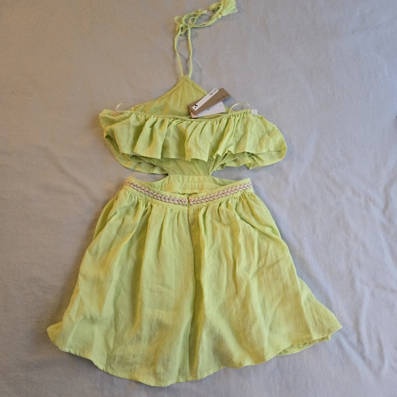 DO+BE Debbie Cut Out Halter Dress Lime Green Mini - Picture 10 of 16